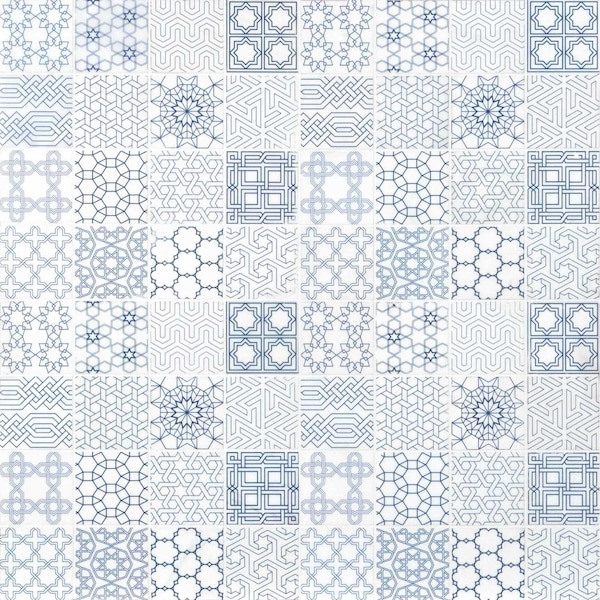 Ackland Ionian Zento Encaustic 12 in. x 12 in. Honed Marble Mosaic Floor and Wall Tile, 10PK AKM-S-IOZE3X3SQH-CA - main